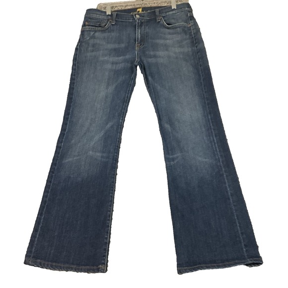 7 For All Mankind Other - VTG Seven 7 For All Mankind Bootcut Western Rugged Jeans 32 x 26 Blue Dark Wash